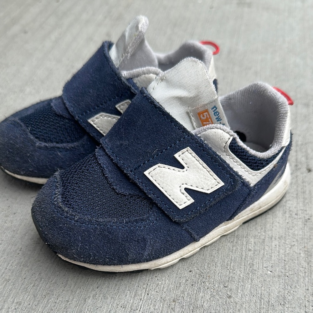 New Balance Toddler Navy and White Sneakers